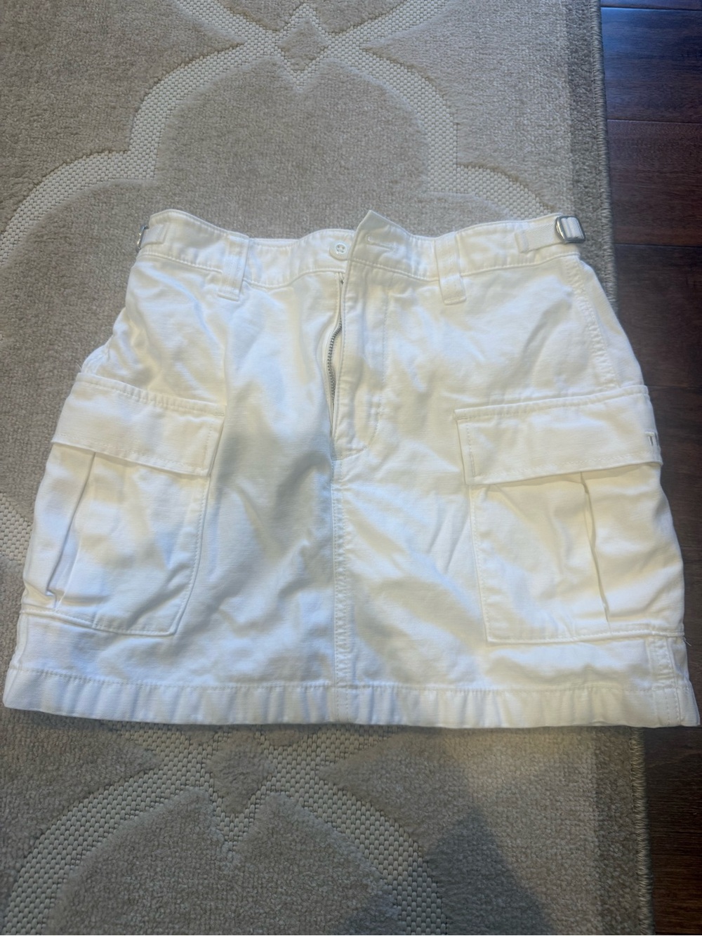 TNA White Cargo Mini Skirt with Utility Pockets